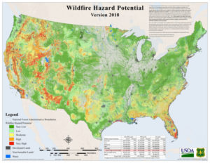 bug out bag list wildfire risk map