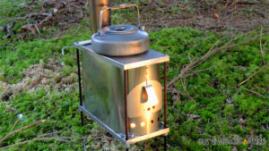 Titanium wood stove for hot tent